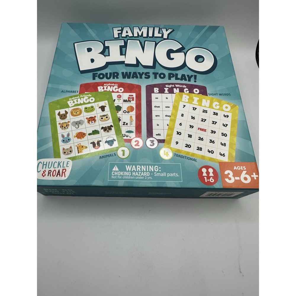 Family Bingo – Educational Bingo Game for Ages 3–6+ | Four Games in : Animals...